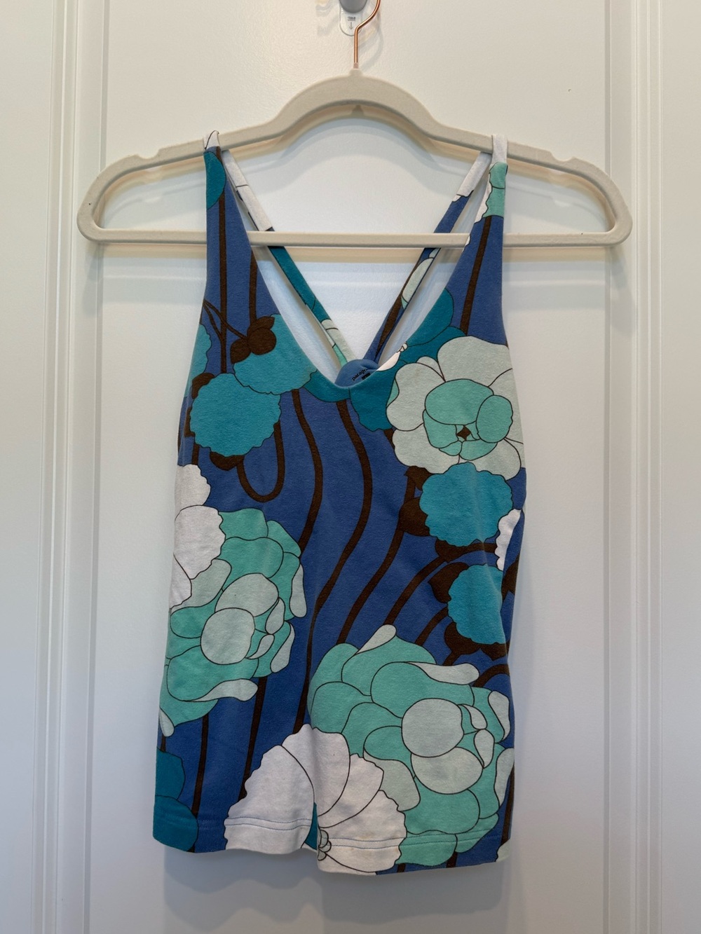 Patagonia Blue Floral Print Tank Top